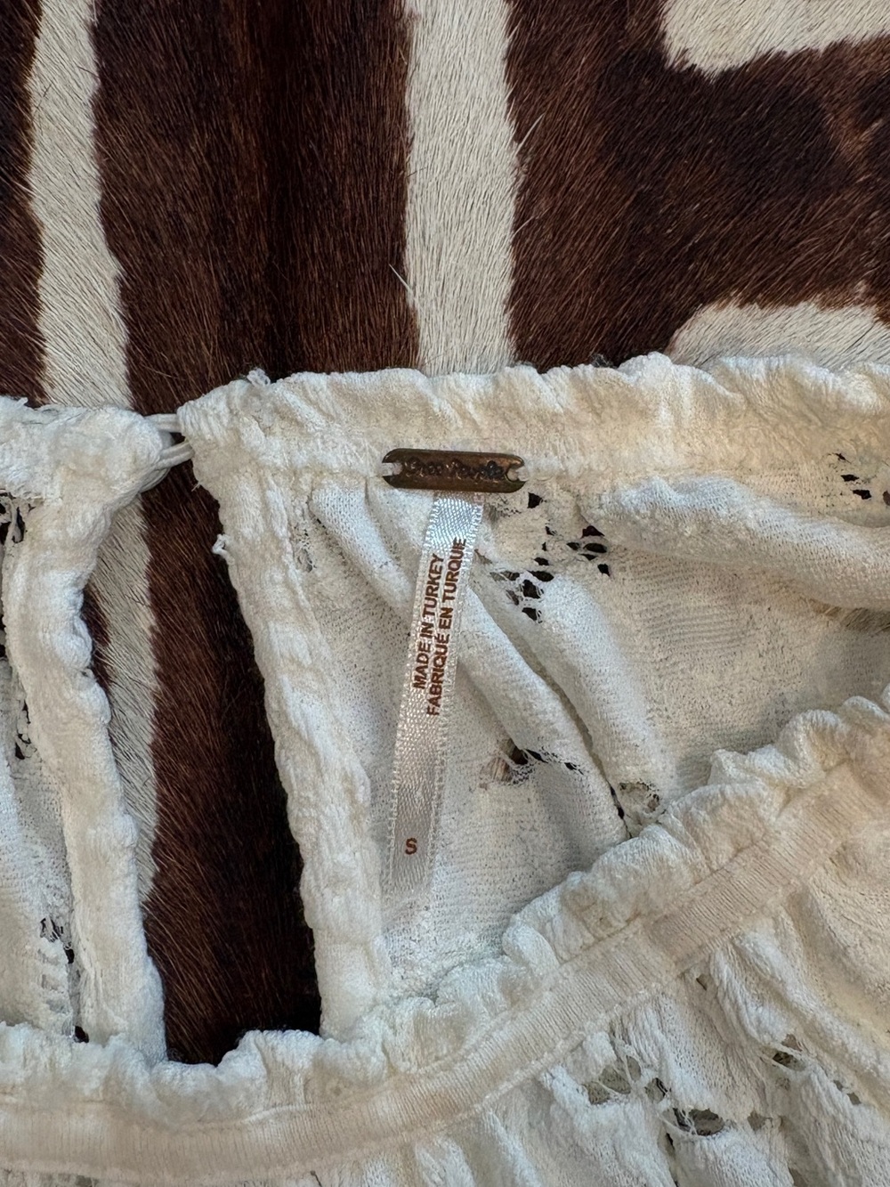 Free People Cream Lace Peasant Blouse - Picture 3 of 3
